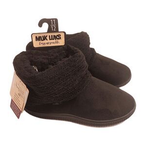 Women’s Muk Luks Cozy Knit Slipper Booties size 11/12 NWT